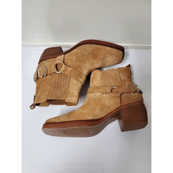 SAM EDELMAN Bellamie Suede Ankle Boots - Honey Camel - Women’s Size 8M NEW - Picture 5 of 10